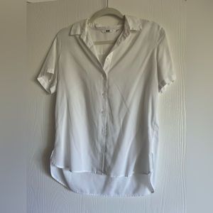 UNIQLO Short Sleeve Collar Shirt in White